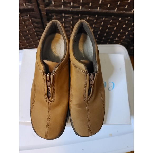 Earth Spirit Shoes Womens 9 Peni Slip On‎ Brown Leather Round Toe Low Comfort - Picture 2 of 11